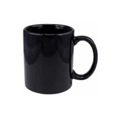 Full Black Ceramic Round Mug
